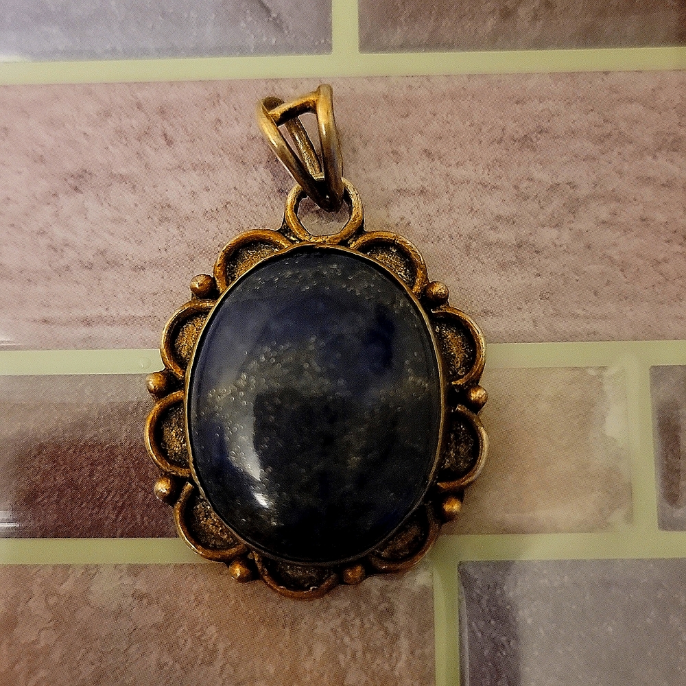 Vintage Lapis Necklace Pendant